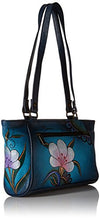 Load image into Gallery viewer, Anna by Anuschka womens Genuineleathersmall Tote Hand-painted Original Artwork Shoulder Handbag, Denim Paisley Floral, One Size US