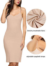 Load image into Gallery viewer, Avidlove Women Full Slips Cotton Blend V Neck Straight Dress Nightwear Skincolor (FBA) XL Nude