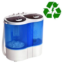 Load image into Gallery viewer, Giantex 16lbs Portable Mini Washing Machine Gravity Drain Compact Twin Tub Washer Spinner, Ideal for Dorms, Apartments, RVs, Camping