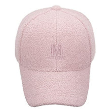 Load image into Gallery viewer, BCDlily Women Fuzzy Fall Winter Baseball Caps Outdoor Casual Warm Letter Embroidery Visor Baseball Hat (Pink)