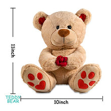 Load image into Gallery viewer, Gifts for Mom Wife Fiancée Girlfriend,11 inch Rose Flower Teddy Bear Gifts for Her Women Best Friends Teenage Girls Who Love Plush Stuffed Animal, Funny Gifts for Birthday Mothers Day Valentines Day