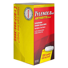 Load image into Gallery viewer, Tylenol 8 Hour Arthritis Pain Tablets with Acetaminophen for Joint Pain, 100 ct