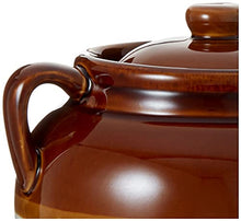 Load image into Gallery viewer, R&M International Traditional Style 4.5-Quart Large Ceramic Bean Pot with Lid, Brown