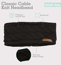 Load image into Gallery viewer, Womens Winter Ear Warmer Headband - Fleece Lined Cable Knit Ear Band Covers for Cold Weather - Soft & Stretchy Head Wrap