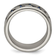 Load image into Gallery viewer, ICE CARATS Edward Mirell Titanium Blue Anodized Brushed 9mm Wedding Ring Band Size 12.00 Man Fancy Fashion Jewelry for Dad Mens Gifts for Him
