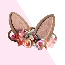 Load image into Gallery viewer, Bunny Ear Headband,Nylon Elastic Bunny Flower Ear Headband,Use for Holiday Parties, Weddings, Costumes, Easter Celebrations