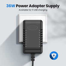 Load image into Gallery viewer, Powered USB 3.0 Hub, Wenter 11-Port USB Data Hub Splitter with 4 Smart Charging Ports and Individual LED On/Off Switches and 12V/3A Power Adapter USB Extension for Mac,Windows,Chrome & Linux OS