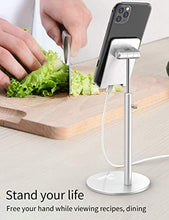 Load image into Gallery viewer, KAERSI iPad Tablet Holder Stand, Height Angle Adjustable Desktop Cell Phone Stand Aluminum Compatible with iPhone iPad Pro 11, 9.7, 10.5 Air Mini 4 3 2, Nexus, Tab, Kindle, E-Reader (4-11'') - Silver