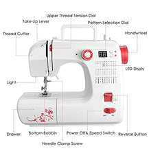 Load image into Gallery viewer, Mini Sewing Machine, Vogvigo Computerized Sewing Machine for Beginners, Embroidery Sewing Machine with 120 Stitching Programs, LCD Display, Electronic Sewing Machine