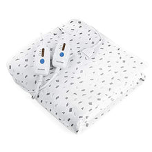Load image into Gallery viewer, Heated Mattress Pad Queen Dual Control with Ventilated Technology, 100% Polyester Heated Mattress Cover with 4 Heating Levels & 10 Hours Auto Off, Fast Heating & Machine Washable