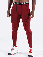 Load image into Gallery viewer, Neleus Men's 2 Pack Compression Pants Workout Running Tights Leggings,6013,Black (Red Stripe),Red,US 2XL,EU 3XL