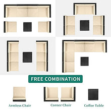 Load image into Gallery viewer, YITAHOME 7 Pieces Outdoor Conversation Set Patio Sectional Sofa PE Rattan Wicker Furniture Set Backyard Couch with Table & Cushions for Porch Lawn Garden (Black)