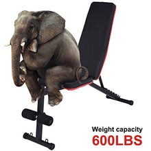 Load image into Gallery viewer, Riforla Home Gym Adjustable Weight Bench Foldable Workout Bench Sit Up AB Incline Abs Bench Flat Fly Press Fitness Rope Weight Capacity 600LBS