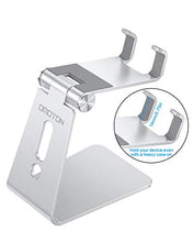 Load image into Gallery viewer, Adjustable Cell Phone Stand, OMOTON C2 Aluminum Desktop Phone Holder Dock Compatible with iPhone 11 Pro, SE, XR, 8 Plus 7 6, Samsung Galaxy, Google Pixel and More, Sliver