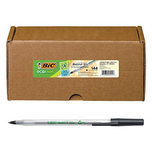 Load image into Gallery viewer, BIC Ecolutions Round Stic Ballpoint Pen, Medium Point (1.0mm), Black, 144-Count, For a Smooth Writing Experience