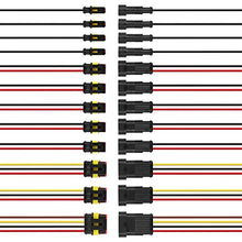 Load image into Gallery viewer, Automotive Electrical Connectors kit 1/2/3/4 Pin Waterproof Electric Wire Connector plugs Battery Terminal Connectors socket 1.5mm Series Wire Harness 16 AWG Pack of 13