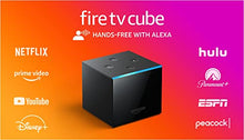 Load image into Gallery viewer, Fire TV Cube, Hands-free streaming device with Alexa, 4K Ultra HD, includes latest Alexa Voice Remote