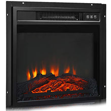 Load image into Gallery viewer, Tangkula 18" Electric Fireplace Heater, Freestanding & Recessed 1400 W Electric Stove Heater w/Adjustable LED Flame, Fireplace Insert w/Remote Control, Safer Plug and Sensor