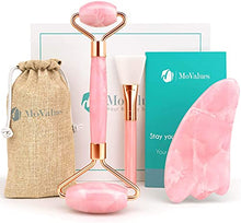 Load image into Gallery viewer, Original Jade Roller & Gua Sha Facial Tools, Jade Roller for Face - Face Roller, Natural Rose Quartz Roller - Face Massager, Facial Roller for Skin Care, Body, Eyes, Neck - Tones, Firms, Depuff