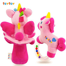 Load image into Gallery viewer, teytoy 2pcs Soft Baby Rattles, Pink Horse & Angel Pig Baby Girl Toy 3 6 9 12 Month Baby Shower