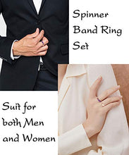 Load image into Gallery viewer, XCOIN 3Pcs Stainless Steel Spinner Rings for Women Mens Cool Fidget Band Rings 6MM Wide Sandblast Finish Lucky Stress Relieving Ring Wedding Pormise Band Ring Set