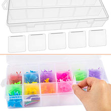 Load image into Gallery viewer, SGHUO 18 Compartment Organizer Box with Adjustable Dividers, 4 Pack Plastic Storage Container for Jewelry, Craft DIY, Bead, Sewing, Dip Powder, Hair Accessories, Thread