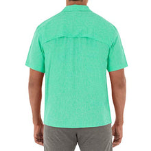 Load image into Gallery viewer, Guy Harvey Men's Short Sleeve Heather Textured Cationic Fishing Shirt, Cascade, Large