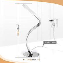 Load image into Gallery viewer, Albrillo Spiral Design LED Table Lamp - Dimmable Desk Lamp Touch Button, Warm White 3000K Bedside Lamps of Stainless Steel, 1.5m Cable, 5W 450LM Nightstand Lamps, for Bedroom, Office, Living Room