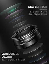 Load image into Gallery viewer, CoPedvic Phone Camera Lens Phone Lens for iPhone Samsung Pixel Android, 22X Telephoto Lens, 4K HD 0.67X Super Wide Angle Lens&25X Macro Lens, 205° Fisheye Lens, Work as Telescope with Metal Tripod