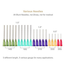 Load image into Gallery viewer, BSTEAN Syringe Blunt Tip Needles Caps Refilling and Measuring E-Juice, E-Liquids, E-cigs, Adhesives, Vape, Oil or Glue Applicator (Pack of 20)