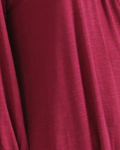 Load image into Gallery viewer, SONJA BETRO Knit Lace Yoke Mockneck Cap Sleeve Tunic Top Small Burgundy
