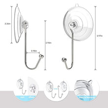 Load image into Gallery viewer, Wreath Hanger, RELBRO Clear Large Suction Cup Wreath Hooks Window Glass Door Heavy Duty Wreath Holder Reusable Suction Cups with Metal Long Hooks for Wreath Decor - 4 Packs