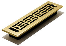 Load image into Gallery viewer, Decor Grates AJH212 2-inch by 12-inch Oriental Floor Register, Polished Brass Finish
