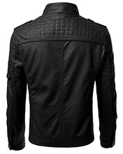 Load image into Gallery viewer, Men's Black Genuine Lambskin Leather Biker Jacket VINTAGE REAL MOTORCYCLE JACKETS FOR MEN (XX-LARGE)