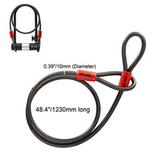 Load image into Gallery viewer, Via Velo Bike U Lock with Strong Cable Heavy Duty Bicycle U Lock Shackle 15mm with 3 Keys and Weatherproof Shock Lock Set, Bike Tire Lock for Road Bike Mountain Bike Electric Bike Folding Bike