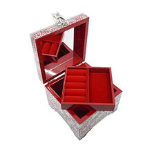 Load image into Gallery viewer, Nacreh Jewelry Boxes, 5.3" W x 5.3" D x 4.1" H (13 x 13 x 10.5cm), Red