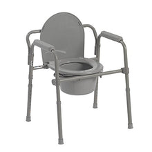 Load image into Gallery viewer, Drive Medical Steel Folding Bedside Commode, Grey, Bariatric
