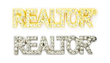 Load image into Gallery viewer, Real Estate Agent REALTOR® Crystal Lapel Pin (REALTOR Silver & Gold 2 Pack)