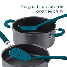 Load image into Gallery viewer, Rachael Ray Tools and Gadgets Flexi Turner and Scraping Spoon Set / Cooking Utensils - 2 Piece, Teal Blue