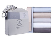 Load image into Gallery viewer, Threadmill Home Linen 600 Thread Count Queen Bed Sheets Set - 100% Extra-Long Staple Cotton Sheets for Queen Size Bed with Deep Pocket, Luxury 4 Piece Bedding Set, Smooth Solid Sateen Weave, White