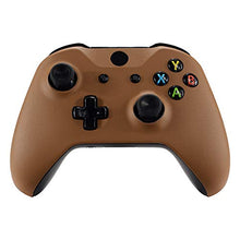 Load image into Gallery viewer, eXtremeRate Brown Luxury PU Leather Top Shell Front Housing Faceplate Replacement Parts with Side Rails Panel for Xbox One X & One S Controller (Model 1708)