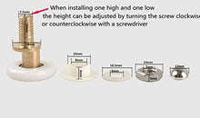 Load image into Gallery viewer, Sliding Door Pulleys Glass Bearing Rollers Shower Door Rollers Replacement Bathroom Pan Glass for Sliding Door Sliding Door Rollers Replacement Shower Door Hardware Installation Kit (diameter 19 mm)