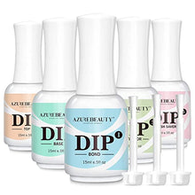 Load image into Gallery viewer, 5+3 Pcs Dipping Powder Liquid Set- 15ml Large Capacity Dip Powder Base & Top, Bond, Activator, Brush Saver for Dip Powder Nail Kit No Nail Lamp Needed (0.5oz)