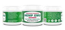 Load image into Gallery viewer, Hemp Emu Cream - Made In USA - Natural Hemp Cream Soothes Discomfort in Joints, Muscles, Back, Knees - Premium Hemp Oil Extract, Emu Oil, Menthol, Eucalyptus & Natural Oils - 4oz