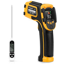 Load image into Gallery viewer, Infrared Thermometer No Touch Digital Laser Temperature Gun with Color Display -58℉~1112℉(-50℃~600℃)Adjustable Emissivity - for Cooking/BBQ/Freezer - Meat Thermometer Included -Non Body Thermometer