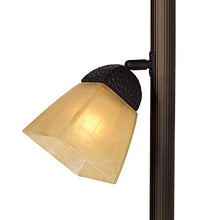 Load image into Gallery viewer, Torchiere Floor Lamp Roman Bronze Frosted Champagne Amber Glass 3-Light Dimmable for Living Room Reading - Franklin Iron Works