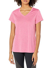 Load image into Gallery viewer, Hanes Women's Sport Performance V-Neck Tee, Amaranth Heather, Small