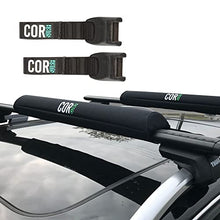Load image into Gallery viewer, Aero Roof Rack Pads and Premium Scratch Resistant Silicone Buckle Tie Down Straps for Surf, SUP, Kayak and Canoe (28" Large) by Cor Surf