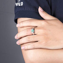 Load image into Gallery viewer, Epinki 925 Sterling Silver Ring, Men 1ct Lab Created Emerald with Cubic Zirconia Rings Engagement Wedding Size 7
