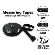 Load image into Gallery viewer, Soft Tape Measure Retractable Measuring for Body Fabric Sewing Tailor Cloth Knitting Craft Weight Loss Measurements Retractable Black Dual Sided Tape Measure Body Measuring 1 Pack